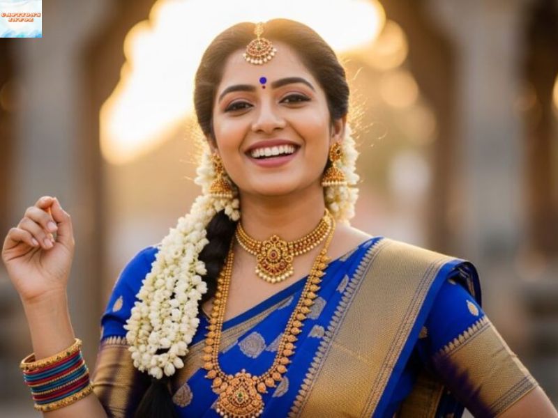 Elegant and Chic South Indian Look Captions