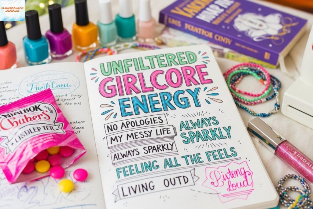 Unfiltered Girlcore Energy Captions